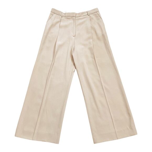 Toteme Deep Pleate Straight Trouser Beige Size 36 EU - Picture 2 of 8